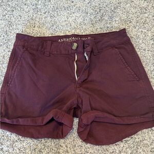 Burgundy American Eagle Super Stretch shorts